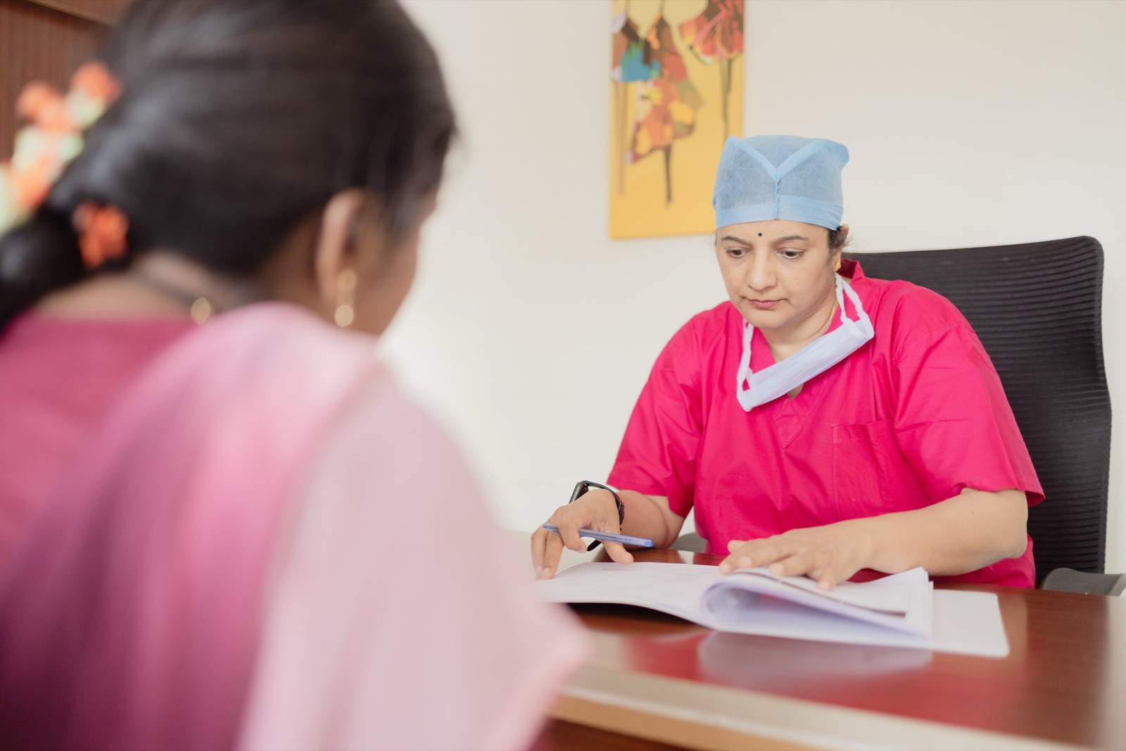 Patient consultation at Srishti SAFE