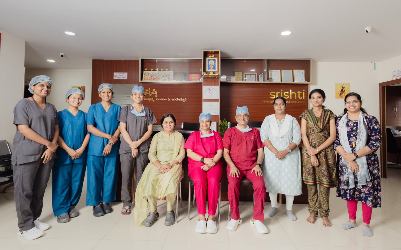The Srishti SAFE team at the clinic in Hubli